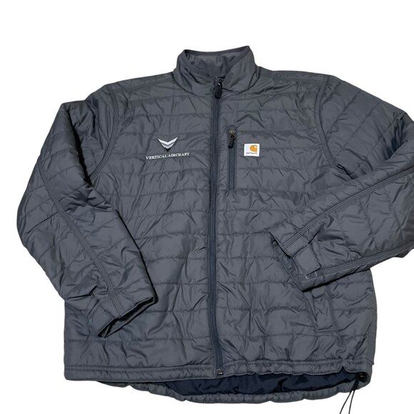 Carhartt Gilliam Rain Defender Gray Full Zip Quilted Puffer Jacket Men's sz L - Picture 1 of 6